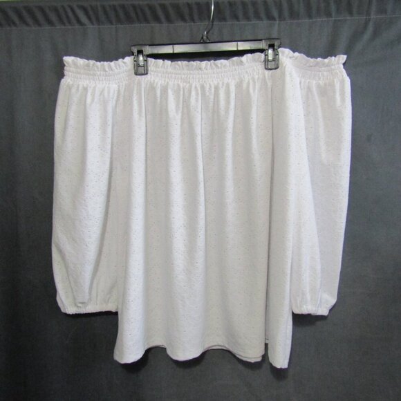 Michael Michael Kors White Eyelet Flower Off Shoulder Top Womens Size 3X New Tag - Picture 3 of 9